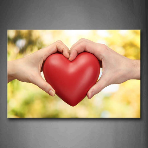 Two Hand Grasp A Red Heart Wall Art Painting Pictures Print On Canvas Art The Picture For Home Modern Decoration 