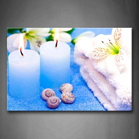 Snail And Two Candles Biside Towel  Wall Art Painting The Picture Print On Canvas Art Pictures For Home Decor Decoration Gift 