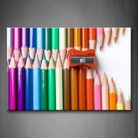 Colorful Pencils And Sharpener  Wall Art Painting The Picture Print On Canvas Art Pictures For Home Decor Decoration Gift 