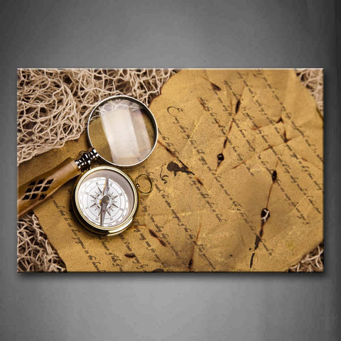 Brown Magnifying Glass On Paper  Wall Art Painting The Picture Print On Canvas Art Pictures For Home Decor Decoration Gift 