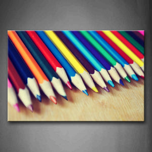 Colorful Pencils On Table  Wall Art Painting Pictures Print On Canvas Art The Picture For Home Modern Decoration 