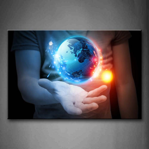 Earth In Hand  Wall Art Painting Pictures Print On Canvas Art The Picture For Home Modern Decoration 