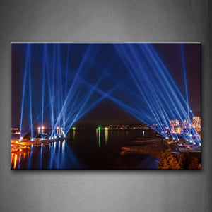 Blue Light In River Bank  Wall Art Painting The Picture Print On Canvas City Pictures For Home Decor Decoration Gift 