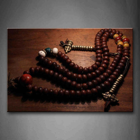 Brown Bead Necklace  Wall Art Painting Pictures Print On Canvas Religion The Picture For Home Modern Decoration 