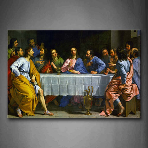 Jesus Sit By Table  Wall Art Painting The Picture Print On Canvas Religion Pictures For Home Decor Decoration Gift 