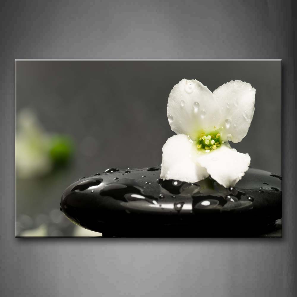 White Flower In Black Stone  Wall Art Painting The Picture Print On Canvas Religion Pictures For Home Decor Decoration Gift 