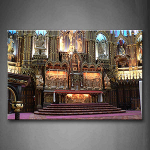 Golden Statue In Basilica  Wall Art Painting The Picture Print On Canvas Religion Pictures For Home Decor Decoration Gift 