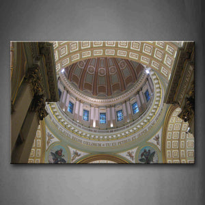 Basilique With Blue Windows  Wall Art Painting Pictures Print On Canvas Religion The Picture For Home Modern Decoration 