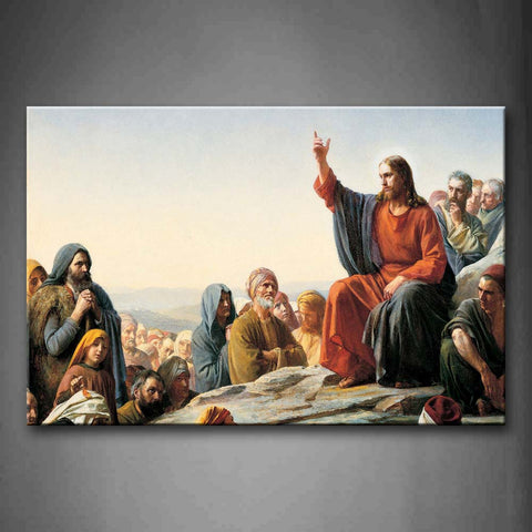 Jesus Discuss Together  Wall Art Painting Pictures Print On Canvas Religion The Picture For Home Modern Decoration 