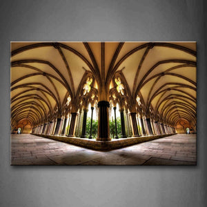 Corridor Of Cathedral Salisbury  Wall Art Painting Pictures Print On Canvas Religion The Picture For Home Modern Decoration 