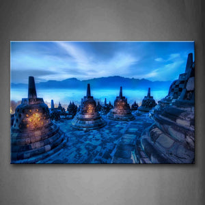 Blue Buddhism Construction  Wall Art Painting Pictures Print On Canvas Religion The Picture For Home Modern Decoration 