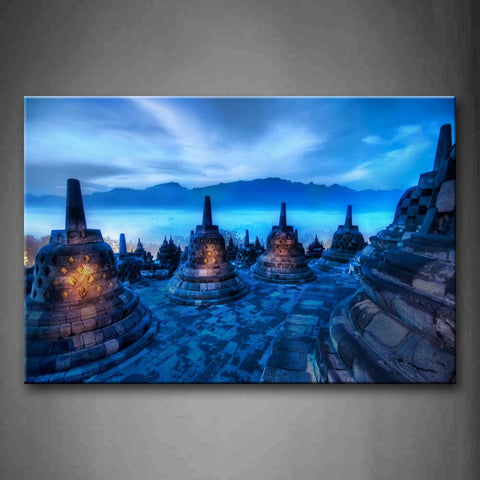 Blue Buddhism Construction  Wall Art Painting Pictures Print On Canvas Religion The Picture For Home Modern Decoration 