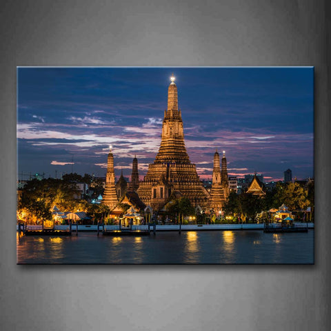 Wat Arun Temple Light In Sunset Wall Art Painting The Picture Print On Canvas Religion Pictures For Home Decor Decoration Gift 