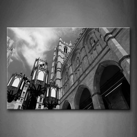 Black And White Notre Dame Basilica In Montreal Wall Art Painting The Picture Print On Canvas Religion Pictures For Home Decor Decoration Gift 