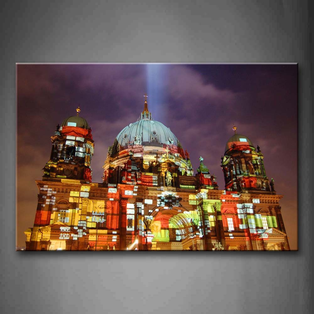 Berlin Cathedral With Colorfull Light Wall Art Painting The Picture Print On Canvas Religion Pictures For Home Decor Decoration Gift 