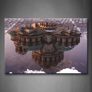 Alexander Nevsky Cathedral In Sofia Reflection On The Road After Raining Wall Art Painting The Picture Print On Canvas Religion Pictures For Home Decor Decoration Gift 