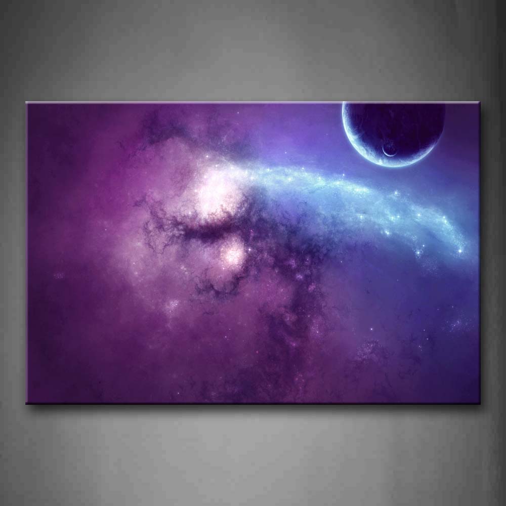 The Sky Is Blue And Purple  Wall Art Painting The Picture Print On Canvas Space Pictures For Home Decor Decoration Gift 