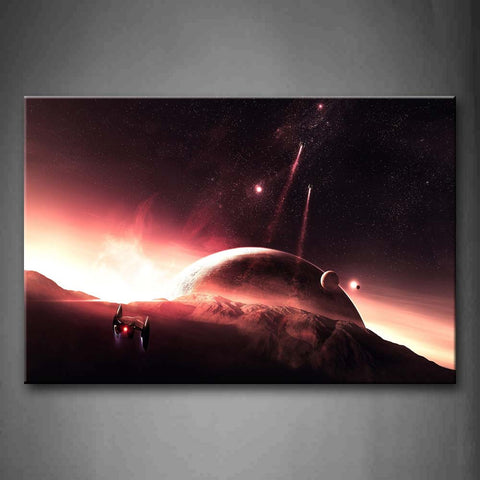 A Space Ship  Wall Art Painting Pictures Print On Canvas Space The Picture For Home Modern Decoration 