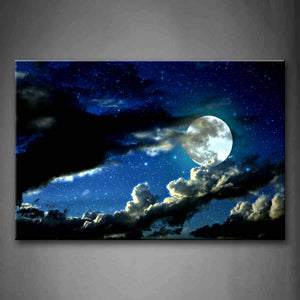 The Moon Hide In The Clouds  Wall Art Painting The Picture Print On Canvas Space Pictures For Home Decor Decoration Gift 