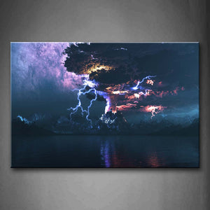 The Lightning And Volcano Wall Art Painting The Picture Print On Canvas Space Pictures For Home Decor Decoration Gift 
