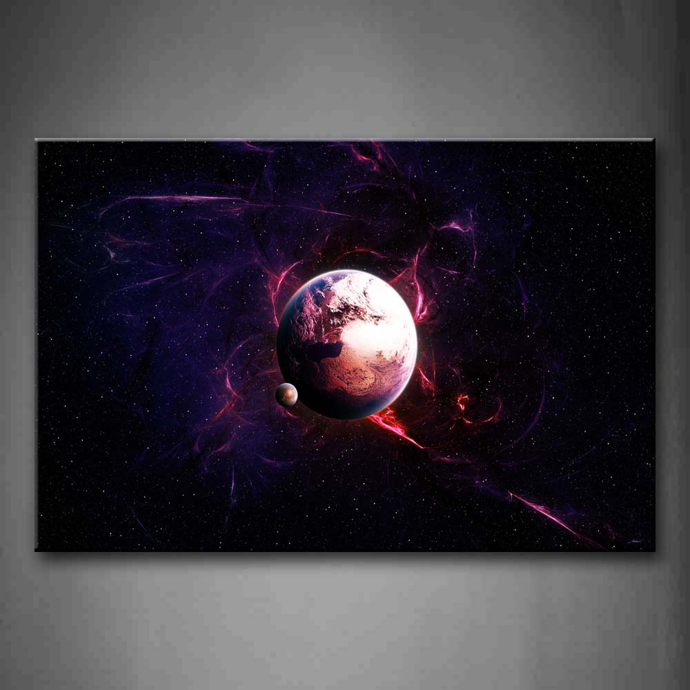 Two Planets Are In The Gorgeous Sky  Wall Art Painting The Picture Print On Canvas Space Pictures For Home Decor Decoration Gift 