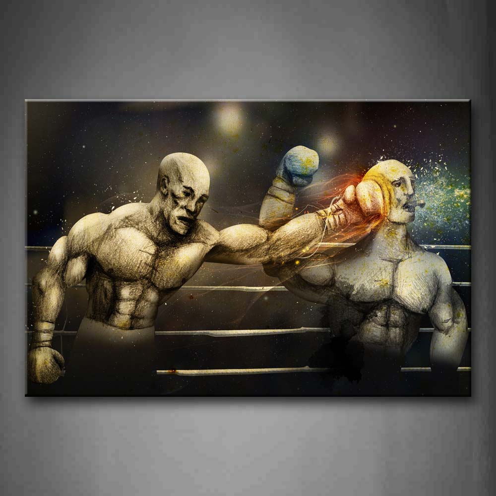 Two Strong Men Are The Boxers Wall Art Painting The Picture Print On Canvas Art Pictures For Home Decor Decoration Gift 