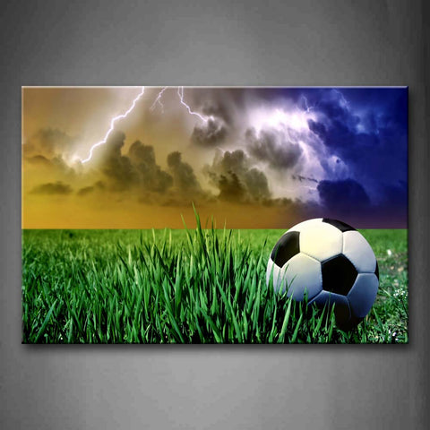 Soccer Is In The Lawn And It Seems To Rain  Wall Art Painting The Picture Print On Canvas Art Pictures For Home Decor Decoration Gift 