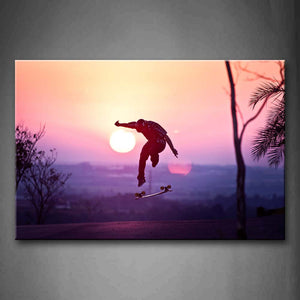 Man Jumps From The Sliding Plate  Wall Art Painting Pictures Print On Canvas Seascape The Picture For Home Modern Decoration 