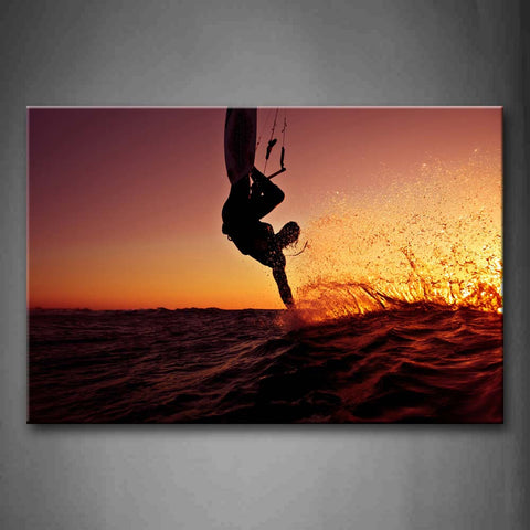 Man Seems To Fall Into The Sea  Wall Art Painting The Picture Print On Canvas Seascape Pictures For Home Decor Decoration Gift 