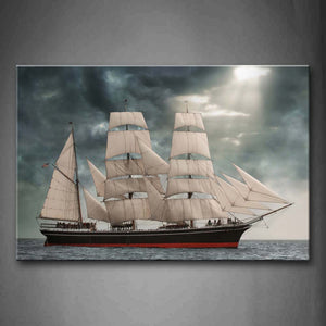 Only A Sailing In The Sea For The Bad Weather  Wall Art Painting Pictures Print On Canvas Car The Picture For Home Modern Decoration 