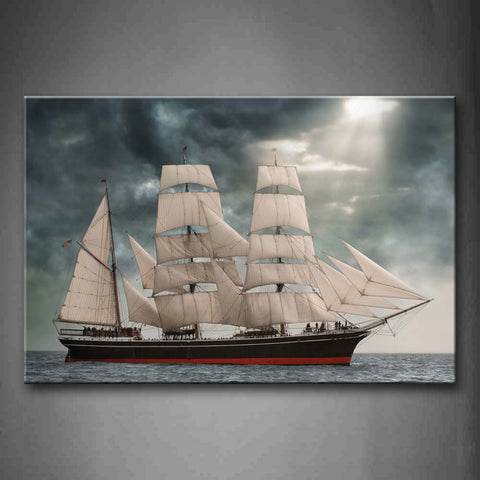 Only A Sailing In The Sea For The Bad Weather  Wall Art Painting Pictures Print On Canvas Car The Picture For Home Modern Decoration 