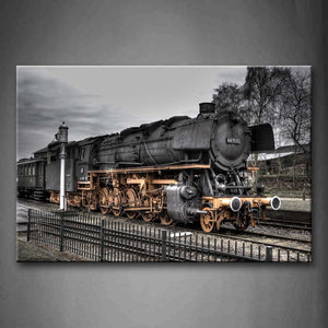 There Is An Old Train  Wall Art Painting The Picture Print On Canvas Car Pictures For Home Decor Decoration Gift 
