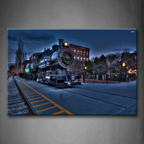 The Old Train Stopped At The Station Wall Art Painting Pictures Print On Canvas Car The Picture For Home Modern Decoration 