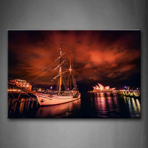The Sailboat Parked At The Sydney Opera House Wall Art Painting The Picture Print On Canvas Car Pictures For Home Decor Decoration Gift 