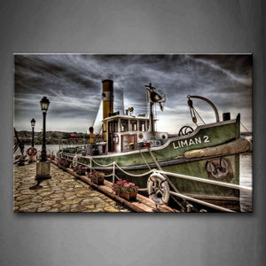 The Old Ship With Many Letters Stopped At The Port  Wall Art Painting Pictures Print On Canvas Car The Picture For Home Modern Decoration 