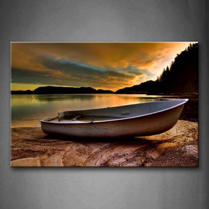 Boat On The Beach And Sunset Glow Wall Art Painting Pictures Print On Canvas Car The Picture For Home Modern Decoration 