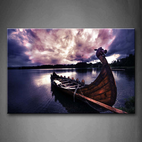 Dragon Boat Over Quiet Water Lake Wall Art Painting Pictures Print On Canvas Car The Picture For Home Modern Decoration 