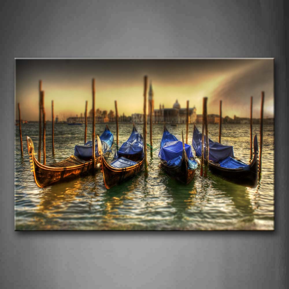 Small Canoes Over Quiet Water Wall Art Painting The Picture Print On Canvas Car Pictures For Home Decor Decoration Gift 