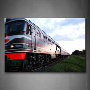 Red Train On The Track In Field Wall Art Painting The Picture Print On Canvas Car Pictures For Home Decor Decoration Gift 
