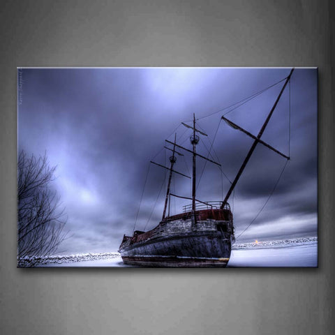 Big Ship And Cloudy Sky Wall Art Painting The Picture Print On Canvas Car Pictures For Home Decor Decoration Gift 
