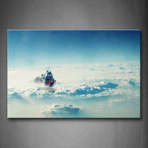 Old Train Fly In The Sky Clouds Wall Art Painting The Picture Print On Canvas Car Pictures For Home Decor Decoration Gift 