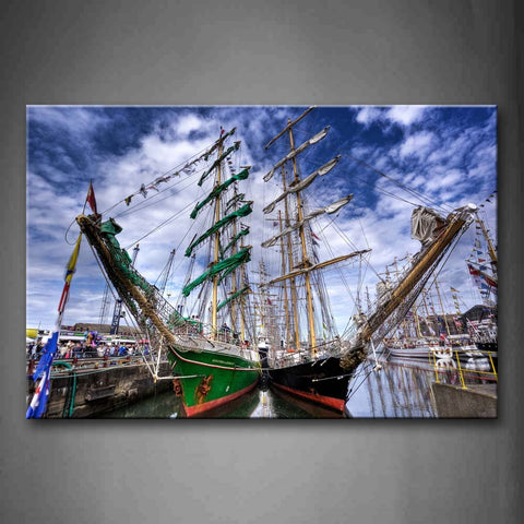 Ships Over Water And Blue Sky Wall Art Painting The Picture Print On Canvas Car Pictures For Home Decor Decoration Gift 