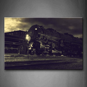 Black Steam Locomotive On The Track Wall Art Painting Pictures Print On Canvas Car The Picture For Home Modern Decoration 