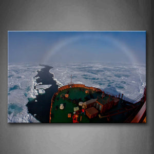 Small Rainbow And Huge Icebreaker  Wall Art Painting Pictures Print On Canvas Car The Picture For Home Modern Decoration 