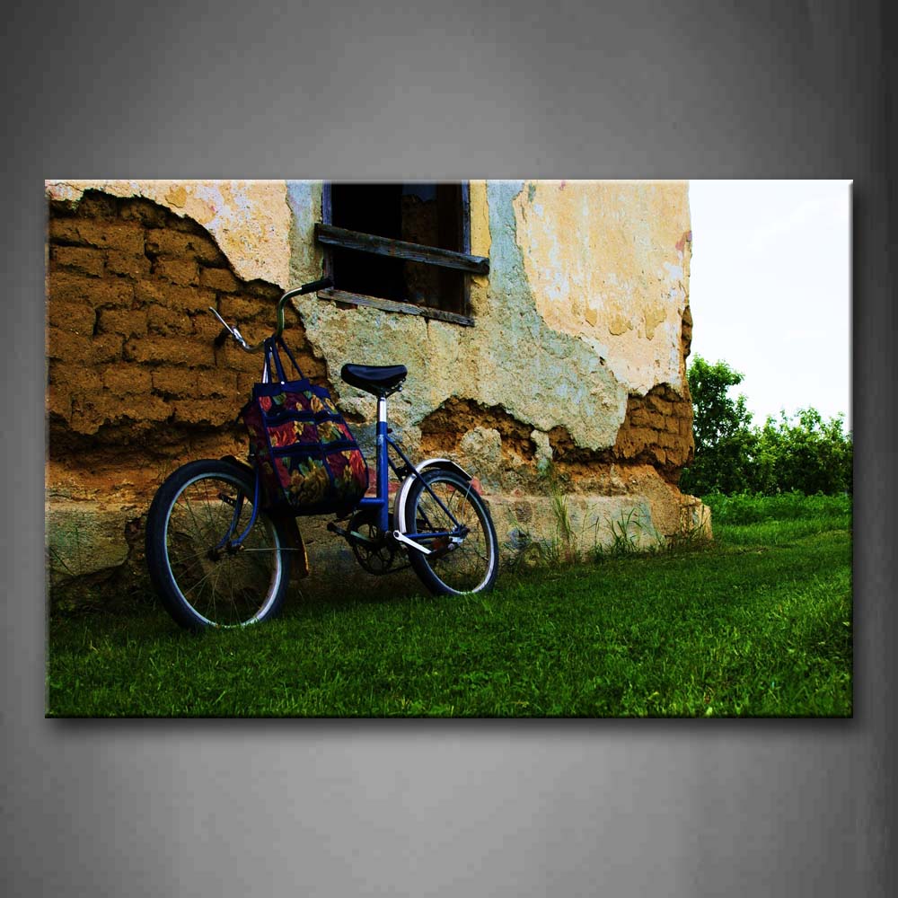 Blue Bicycle And Shabby Wall Wall Art Painting The Picture Print On Canvas Car Pictures For Home Decor Decoration Gift 