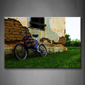 Blue Bicycle And Shabby Wall Wall Art Painting The Picture Print On Canvas Car Pictures For Home Decor Decoration Gift 