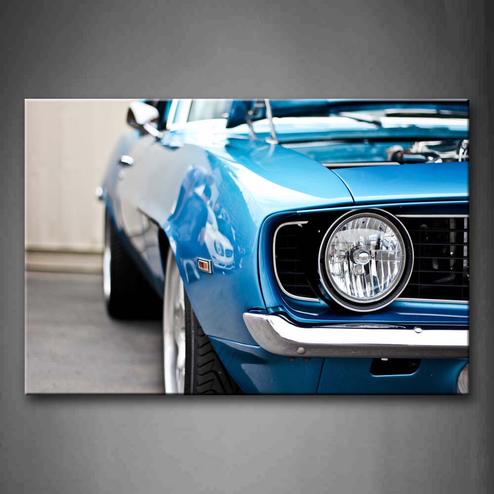 Half Part Of Car In Blue Wall Art Painting Pictures Print On Canvas Car The Picture For Home Modern Decoration 
