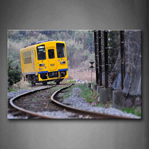 Short Train In Cute Yellow Wall Art Painting The Picture Print On Canvas Car Pictures For Home Decor Decoration Gift 