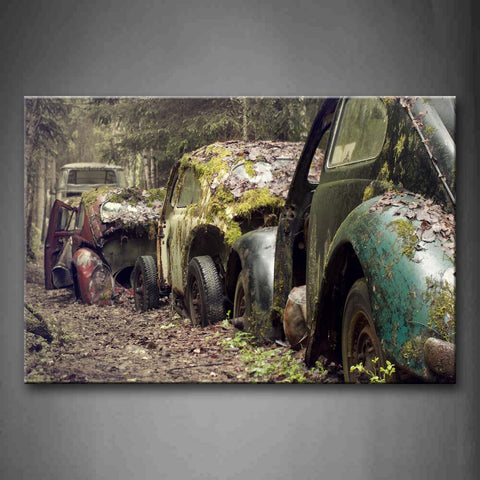 Abandon Old Car In The Dirty Field Wall Art Painting The Picture Print On Canvas Car Pictures For Home Decor Decoration Gift 