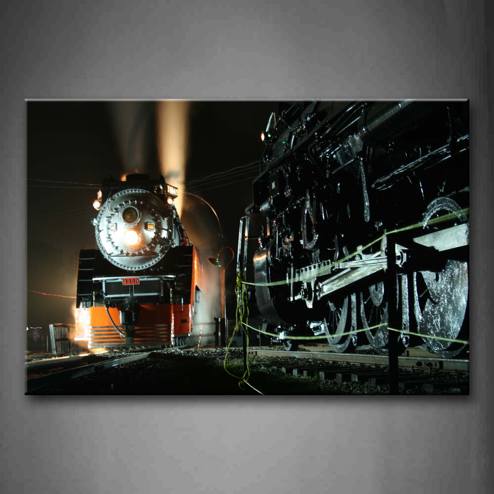 Cool Huge Train In Black Wall Art Painting The Picture Print On Canvas Car Pictures For Home Decor Decoration Gift 